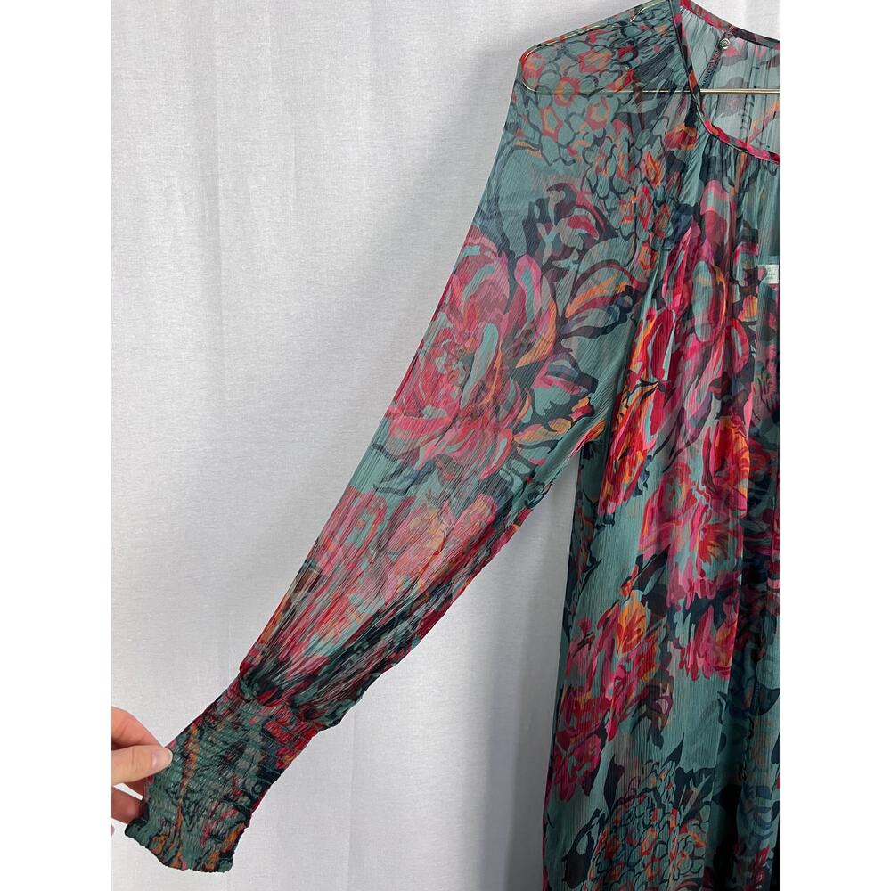 Sundance Dress Janella Midi Sheer Floral Boho Western Country Sundress Feminine - Picture 6 of 9